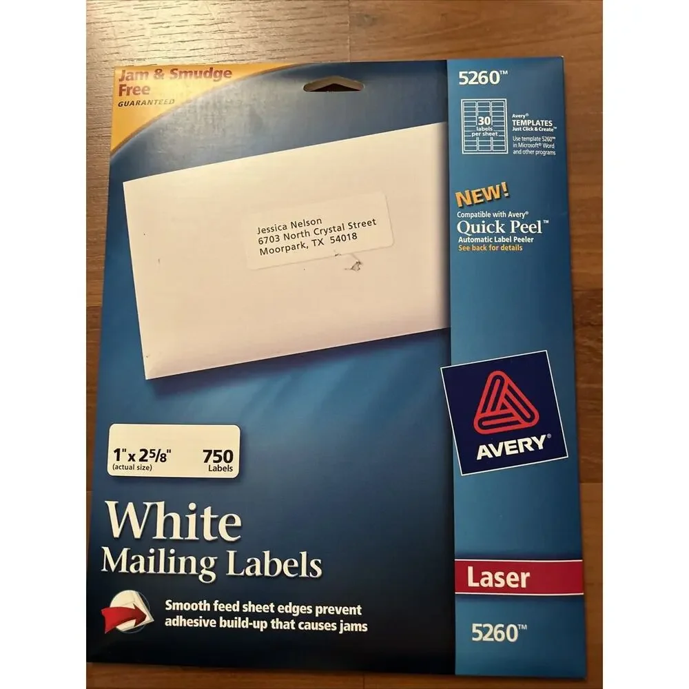 Avery Easy Peel Mailing Address Labels Laser 1